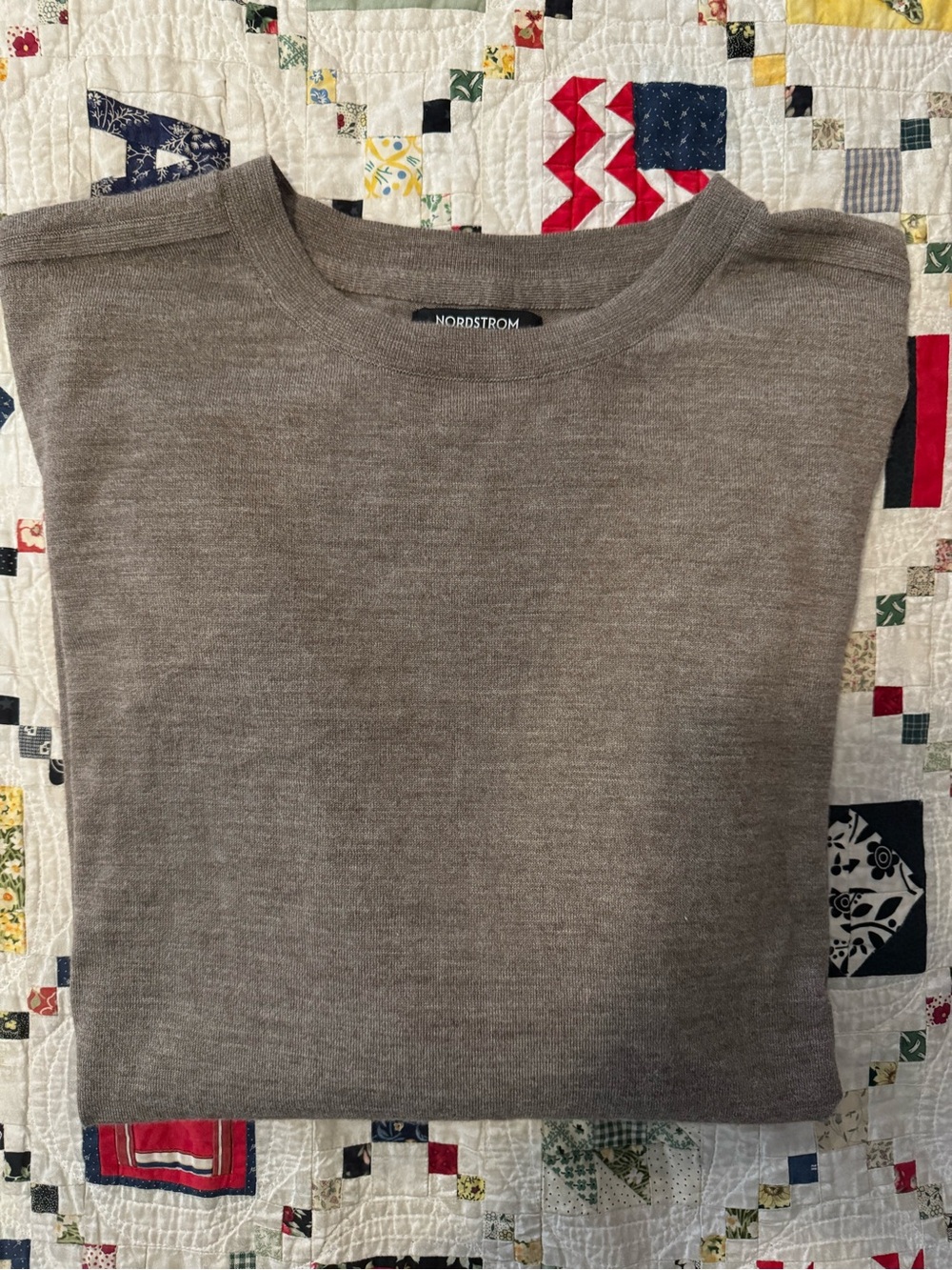 Nordstrom Merino Wool Blend Men's Taupe Crewneck Sweater